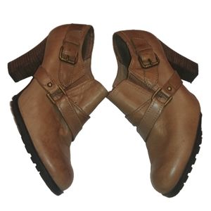 Audrey Brooke Carrie Camel Leather Bootie